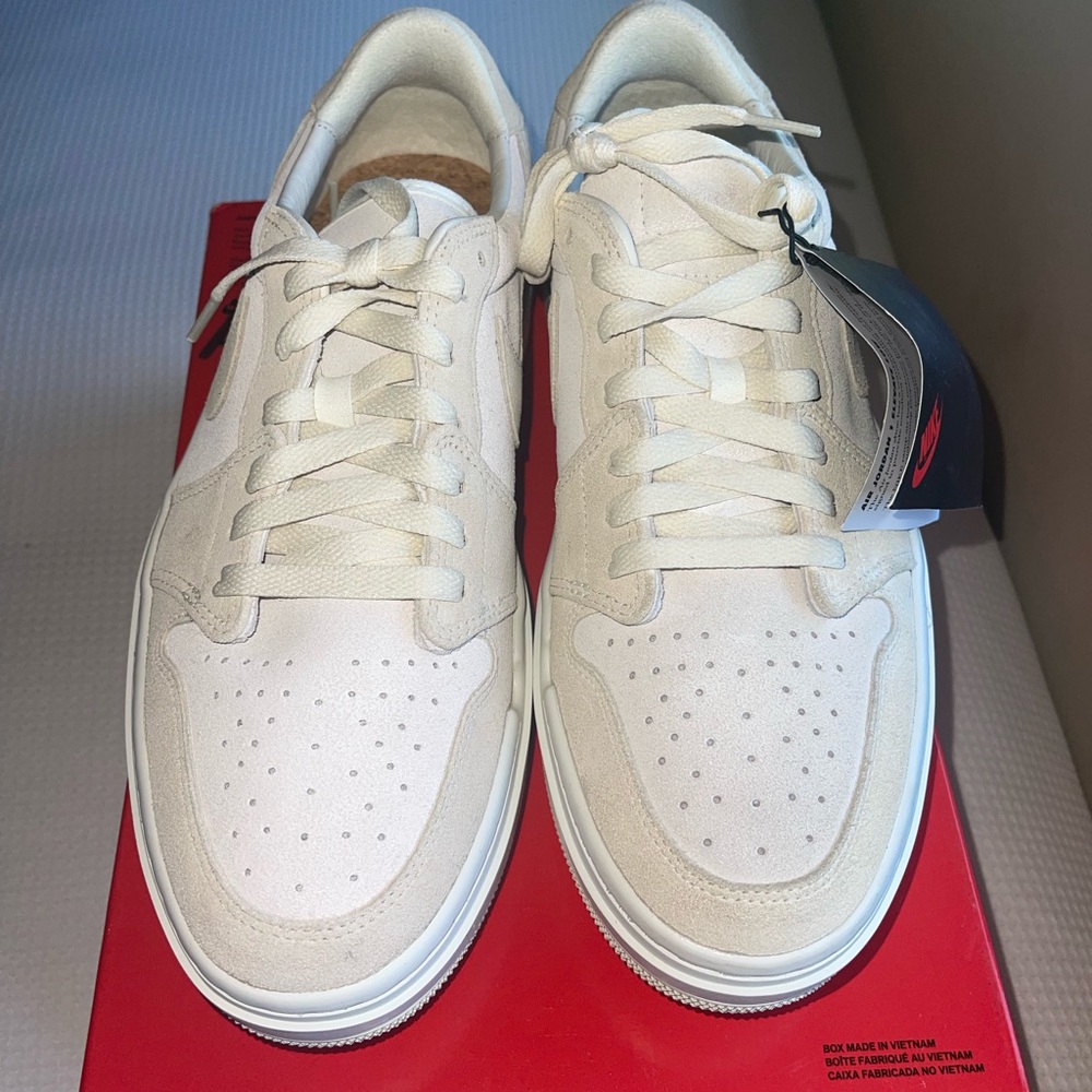 Jordan Men’s Low-Top Sneakers in White and Cream